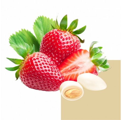 Doppio Milk Fragola | Confetti alla mandorla aromatizzati | Diamanti di Zucchero