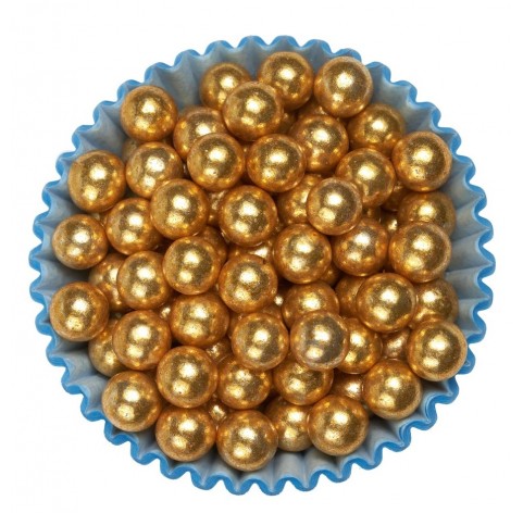 Sferici dorati 8mm | Biglie di zucchero decorative oro | Diamanti di Zucchero