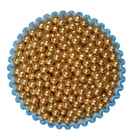 Sferici dorati 4mm | Biglie di zucchero decorative oro | Diamanti di Zucchero