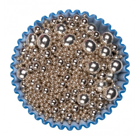 Mix sferici argento | Sfere di zucchero per decorazioni eleganti | Diamanti di Zucchero