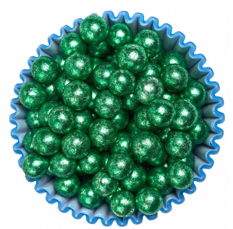 Sferici metallizzati verdi 8mm | Decorazioni dolci e torte | Diamanti di Zucchero
