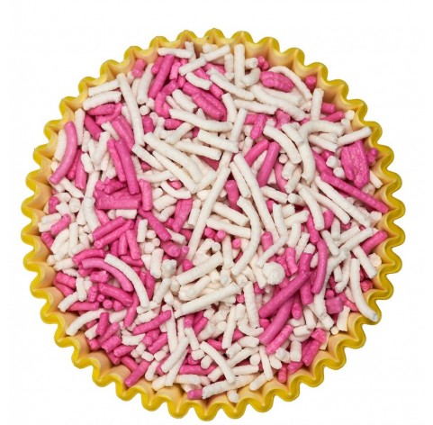 Mini cilindri di zucchero Cristal Rosa per decorazioni torte | Diamanti di Zucchero