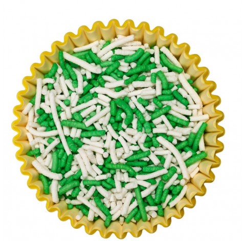 Mini cilindri di zucchero Cristal Verde per decorazioni torte | Diamanti di Zucchero