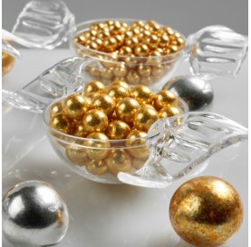 Sferici dorati 4mm | Biglie di zucchero decorative oro | Diamanti di Zucchero