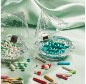 Sferici metallizzati cielo 5mm | Biglie di zucchero blu decorative | Diamanti di Zucchero